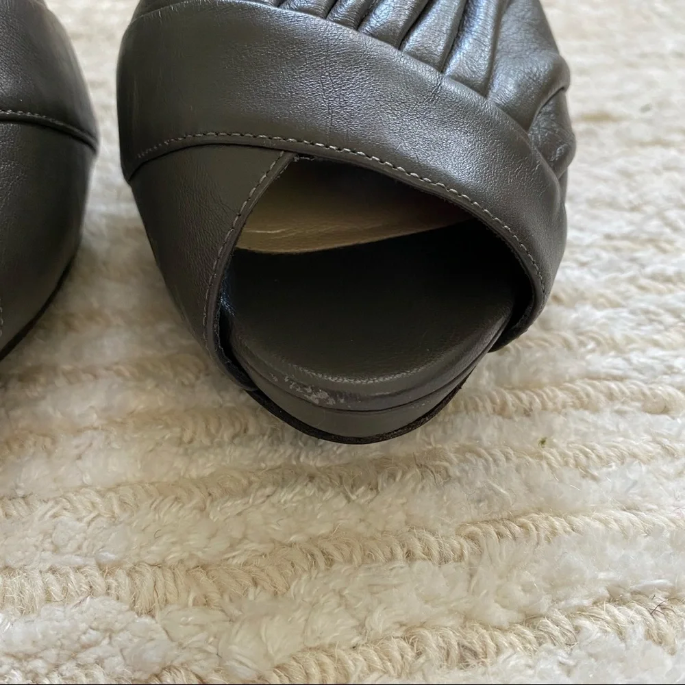 Christian Dior grey leather sling back heels